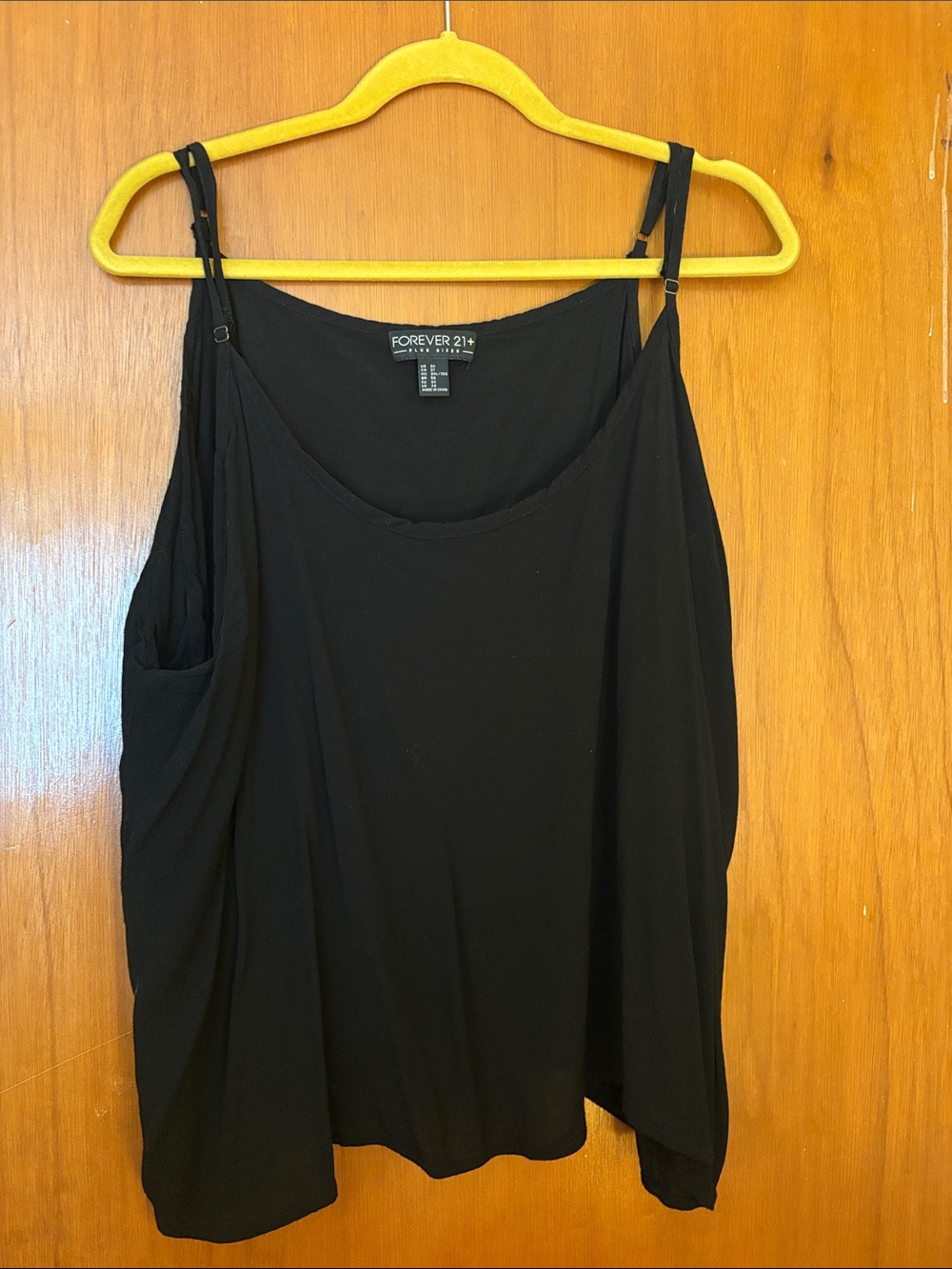 Forever 21 Black Adjustable-Strap Tank Top Size 3X